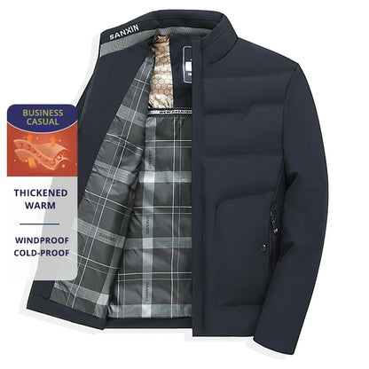 Herren Business Casual Winterjacke – Winddicht, Kältefest, Verdickt, Elegant