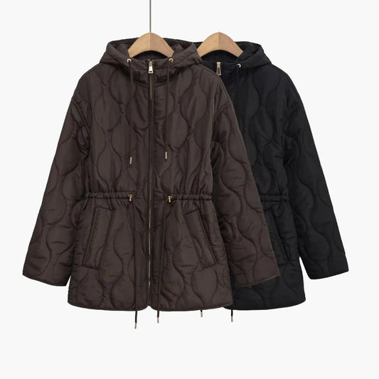 Women's quilted jacket with hood – fashionable transitional jacket for autumn and winter