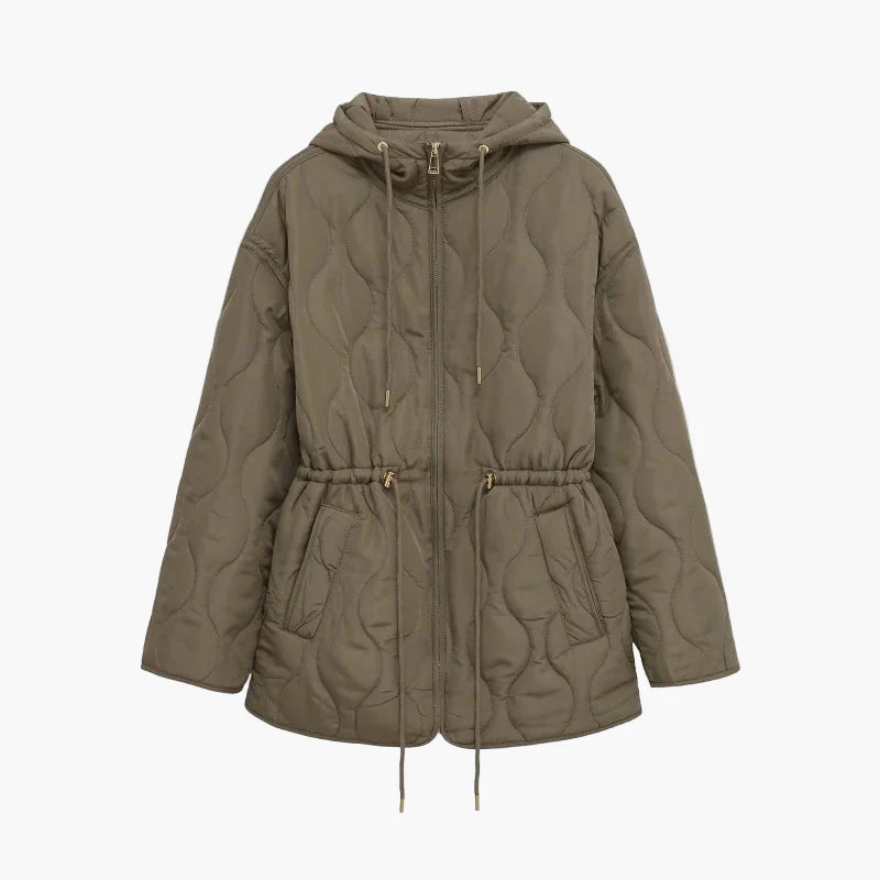 Women's quilted jacket with hood – fashionable transitional jacket for autumn and winter