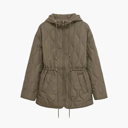 Women's quilted jacket with hood – fashionable transitional jacket for autumn and winter