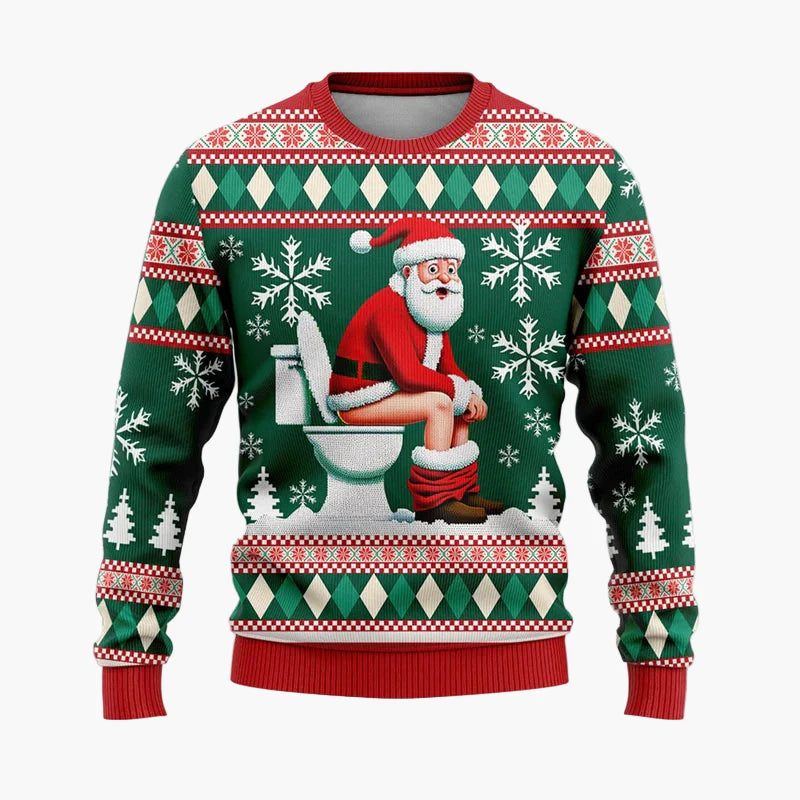 Herren Weihnachts-Pullover Hip-Hop Santa Ugly Christmas Sweater – Lustiger Party Pullover für Weihnachten