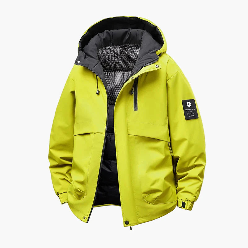 Men's winter jacket outdoor waterproof windproof hooded jacket casual