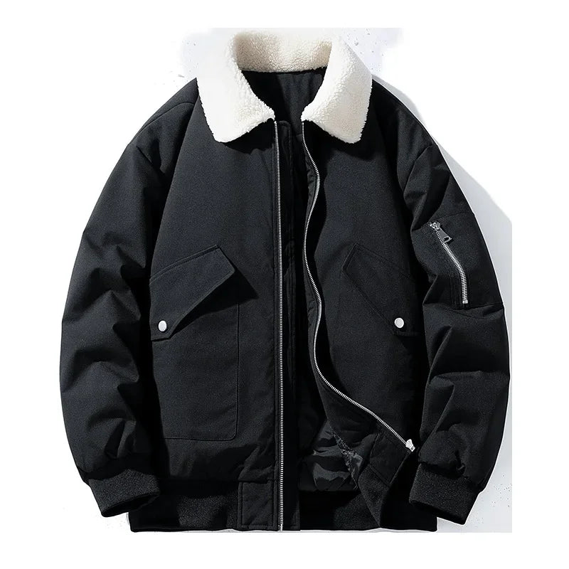 Herren Winter Bomberjacke mit Teddykragen – Stilvolle Übergangsjacke für Freizeit und Alltag