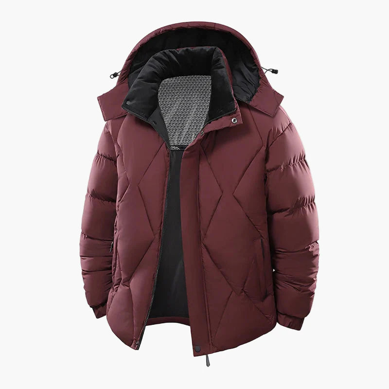 Men's winter quilted jacket with hood – stylish outdoor transitional jacket for everyday and leisure