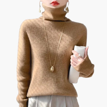 Women's Turtleneck Sweater Elegant, Fashionable Fine Knit Sweater for Office & Everyday Use