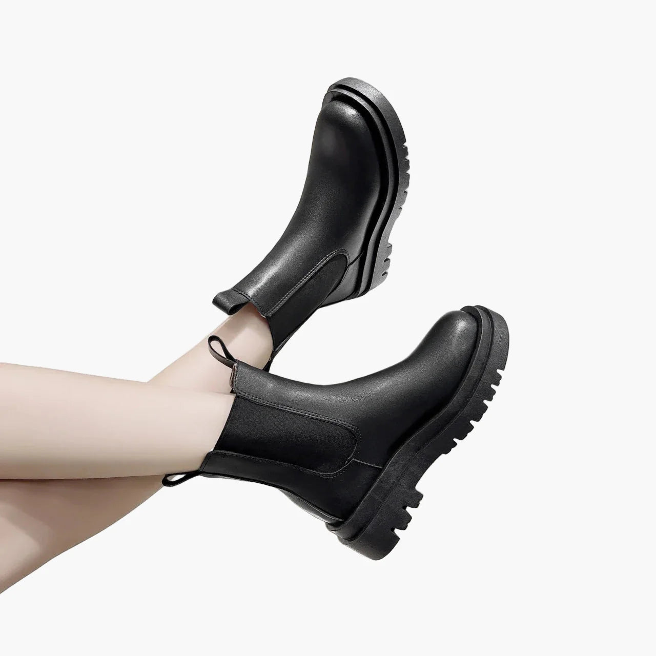 Damen Chelsea Boots mit Plateau und Profilsohle – Modische Stiefeletten für Alltag und Freizeit