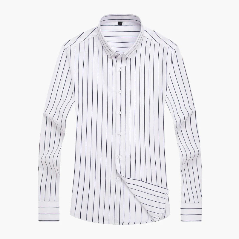 Men's Business Casual Shirt with Stripe Pattern – Elegant and Versatile Style