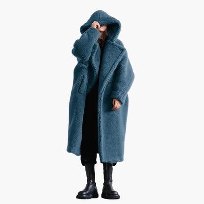 Women's Oversize Teddy Coat with Hood – Urban Winter Style, Casual Outdoor Jacket