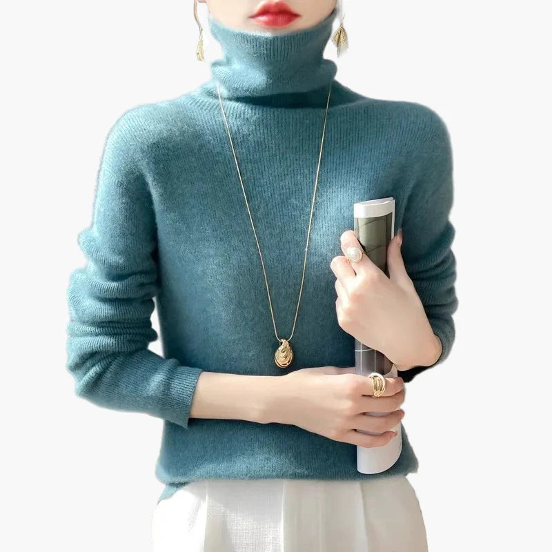 Women's Turtleneck Sweater Elegant, Fashionable Fine Knit Sweater for Office & Everyday Use