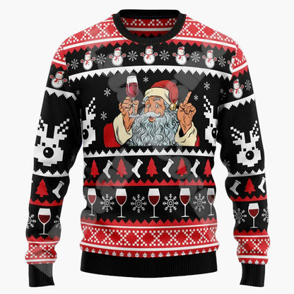Herren Ugly Christmas Sweater Totenkopf Santa – Lustiger Weihnachtspullover für Männer