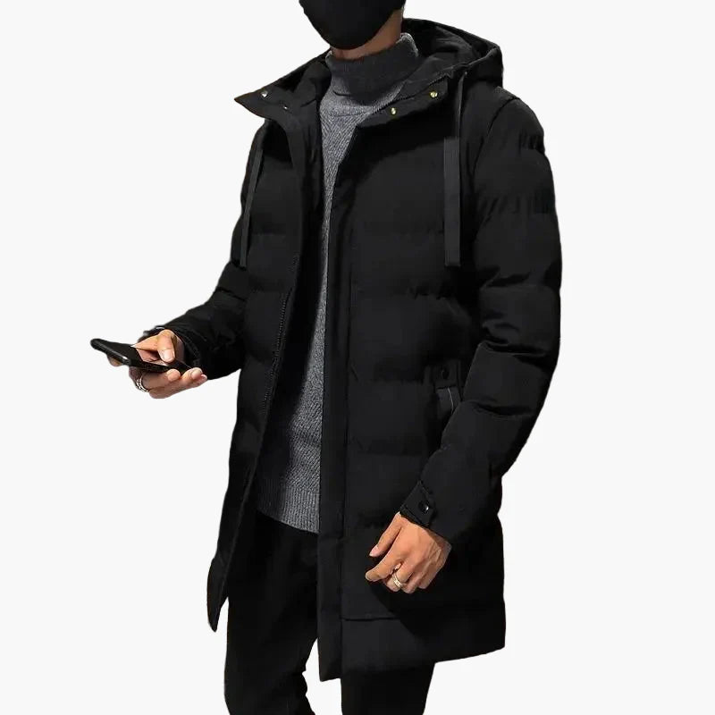 Herren Winter Steppmantel mit Kapuze – Modischer, Halblanger Outdoor Parka für kalte Tage