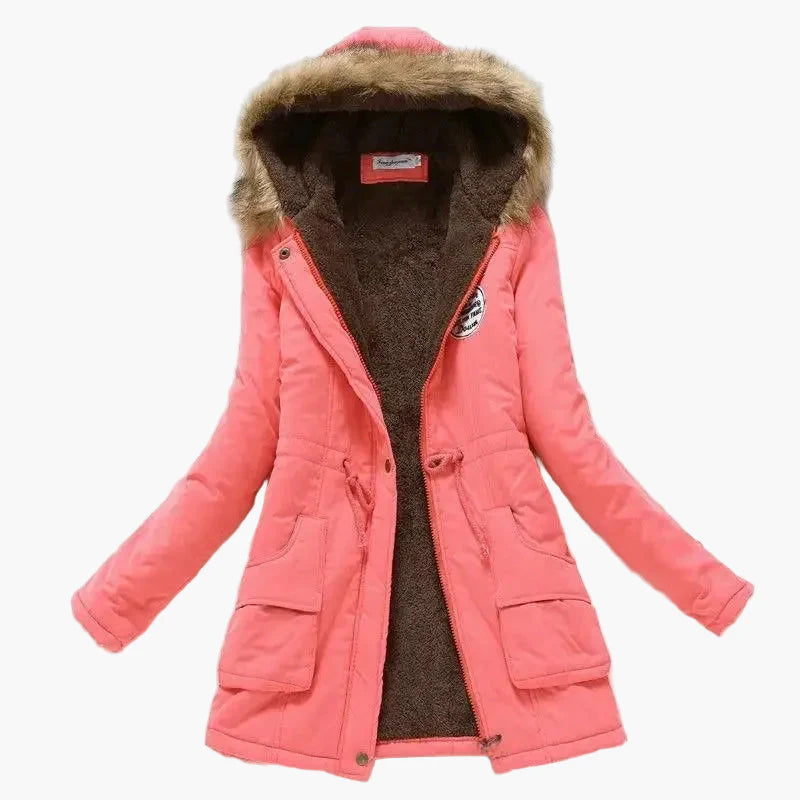 Women's winter parka with hood and fleece lining – fashionable coat for cold days