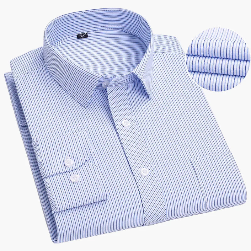 Men's Business Shirt with Stripes – Classic Style for Office & Everyday Use