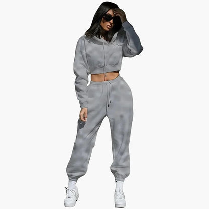 Women's Tracksuit Two-Piece Hoodie & Jogging Pants Leisure Sports Set