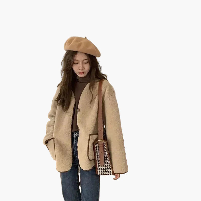 Women's Oversize Casual Jacket in Street Style Look – Casual Transitional Jacket with Buttons and Pockets