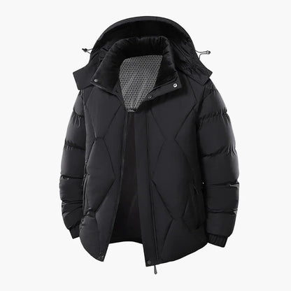 Men's winter quilted jacket with hood – stylish outdoor transitional jacket for everyday and leisure