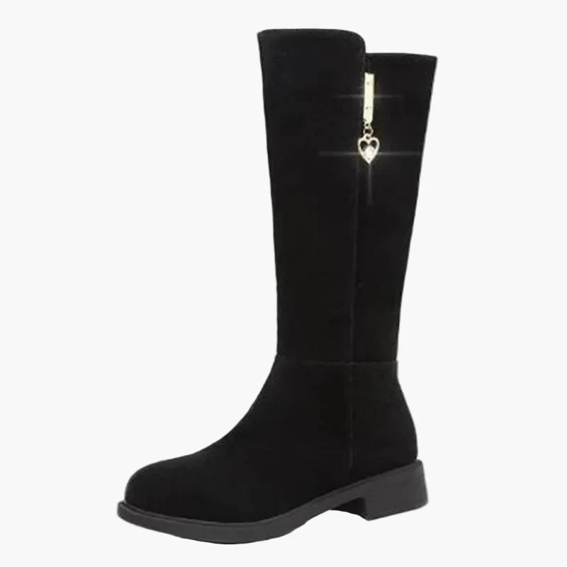 Women's boots with heart zipper, fashionable and versatile for autumn and winter
