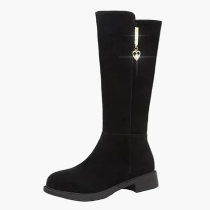 Women's boots with heart zipper, fashionable and versatile for autumn and winter