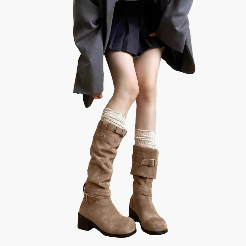 Women's boots in vintage look with block heel – fashionable casual boots for autumn and winter