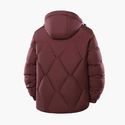 Men's winter quilted jacket with hood – stylish outdoor transitional jacket for everyday and leisure