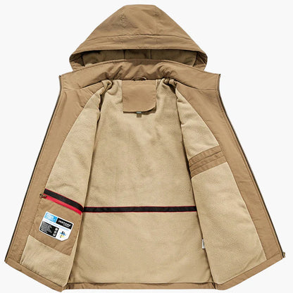 Herren Outdoor Freizeitjacke mit Kapuze – Winddicht & Warm, Ideal für Herbst und Winter