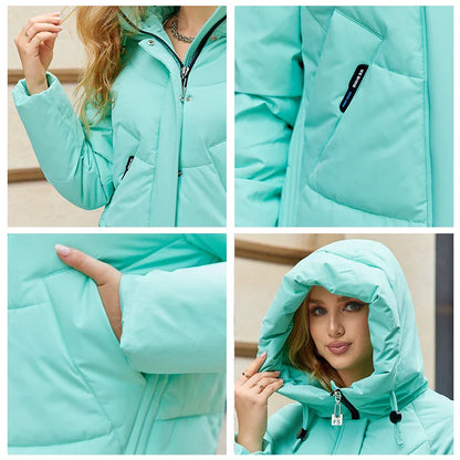 Women's winter quilted jacket with hood – fashionable outdoor jacket for everyday and leisure