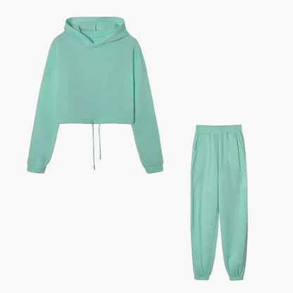 Women's Two-Piece Lounge Set – Fashionable Hoodie & Jogging Pants for Leisure and Everyday Use