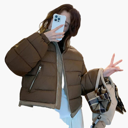 Women's Oversized Quilted Jacket Casual Streetwear Transitional Jacket