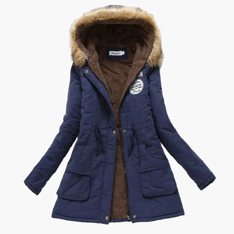 Women's winter parka with hood and fleece lining – fashionable coat for cold days