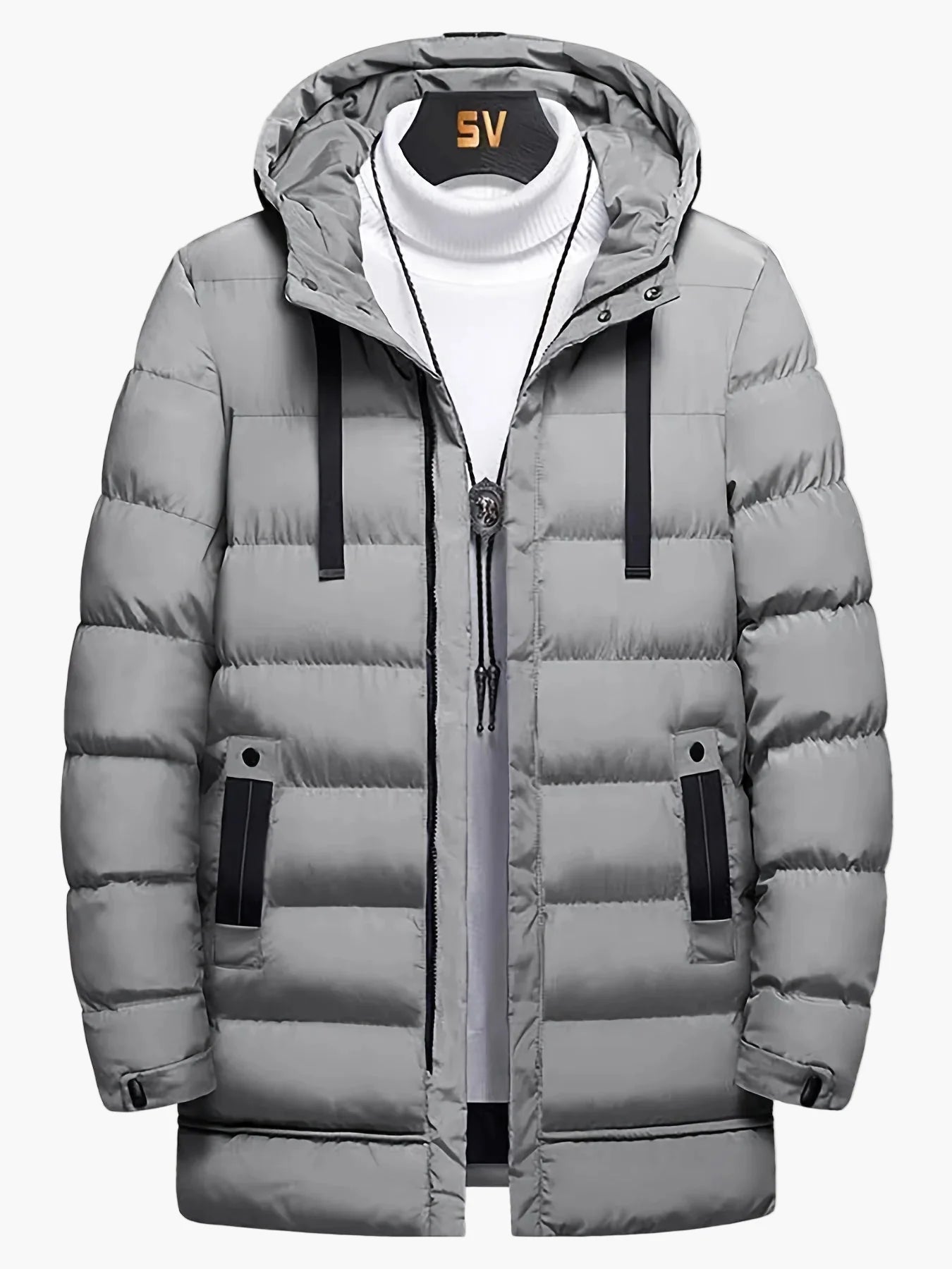 Men's Winter Quilted Coat Long – Casual Parka for Everyday & Outdoor