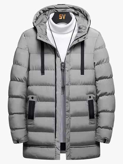 Men's Winter Quilted Coat Long – Casual Parka for Everyday & Outdoor