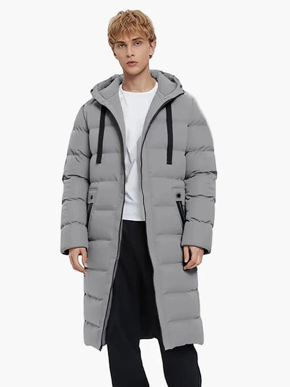 Men's Winter Quilted Coat Long – Casual Parka for Everyday & Outdoor