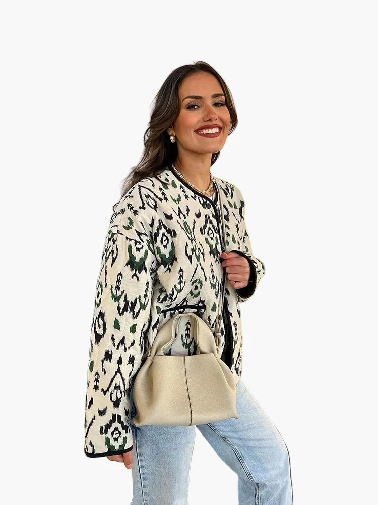 Women's quilted jacket in Ikat design – fashionable transitional jacket for everyday and leisure use