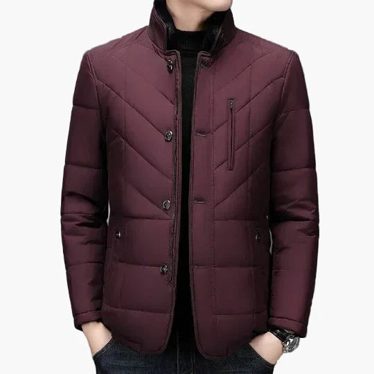 Herren Stehkragen Businessjacke – Eleganter Winter-Kurzparka für Alltag & Büro