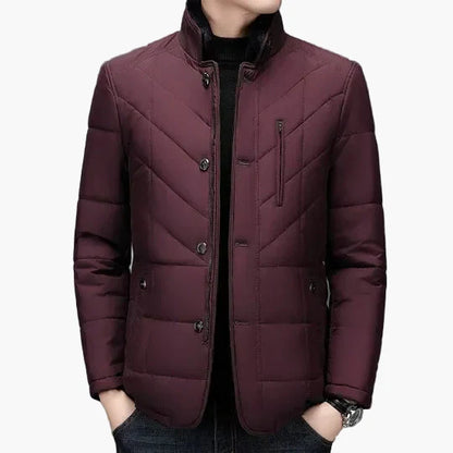 Herren Stehkragen Businessjacke – Eleganter Winter-Kurzparka für Alltag & Büro