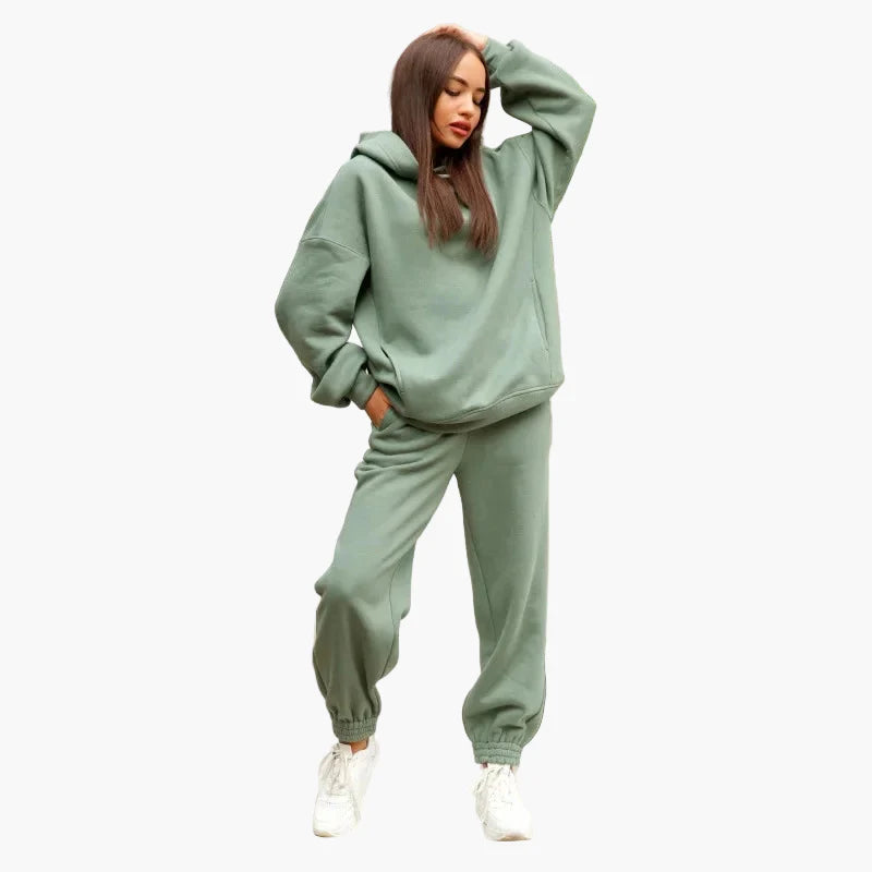 Women's Oversize Hoodie Jogging Suit Two-Piece Set Leisure Street Style
