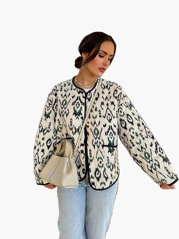 Women's quilted jacket in Ikat design – fashionable transitional jacket for everyday and leisure use