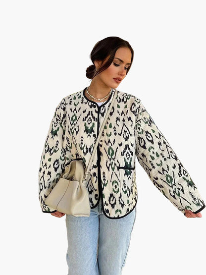 Women's quilted jacket in Ikat design – fashionable transitional jacket for everyday and leisure use