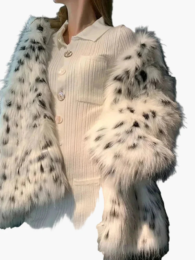 Women's Luxury Winter Jacket Vintage Style – Elegant Fur Look for Special Occasions