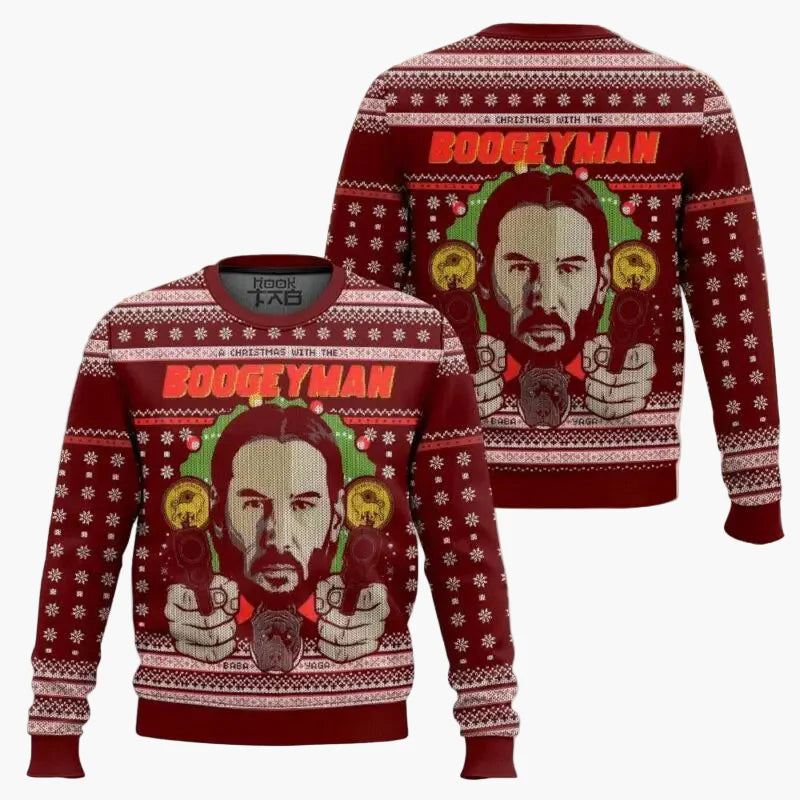 Herren Weihnachtspullover Lustig John Wick Ugly Christmas Sweater – It's Beginning to Look a Lot Like Wick-Mas