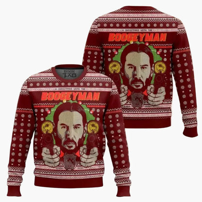 Herren Weihnachtspullover Lustig John Wick Ugly Christmas Sweater – It's Beginning to Look a Lot Like Wick-Mas