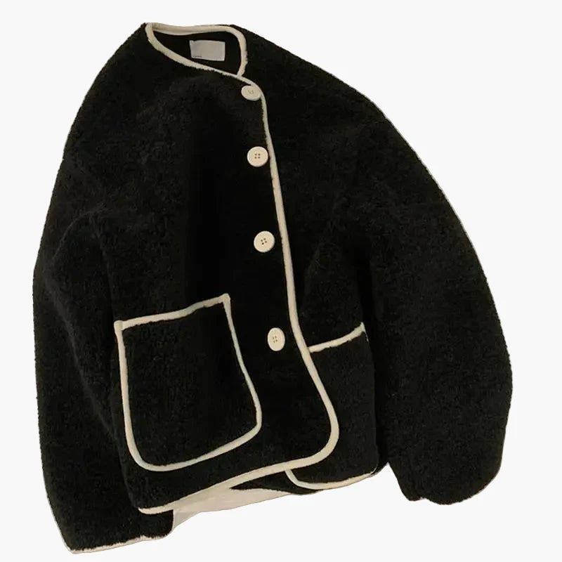 Women's Oversize Casual Jacket in Street Style Look – Casual Transitional Jacket with Buttons and Pockets