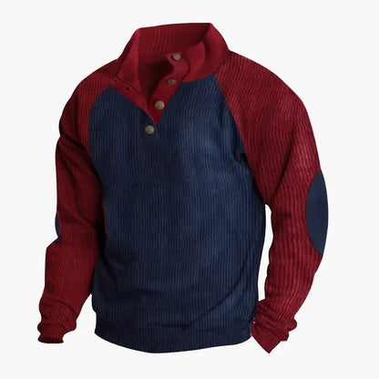 Men's Vintage Casual Sweater with Button Placket – Retro Style for Everyday and Outdoor