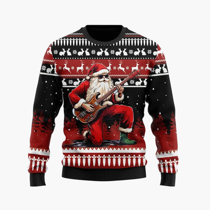 Herren Weihnachtspullover Lustig – Ugly Christmas Sweater mit Santa-Motiv und Spruch