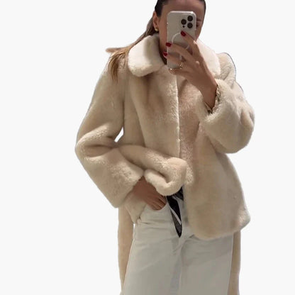 Damen Luxus-Kurzmantel mit Gürtel – Eleganter Alltags- und Anlass-Look