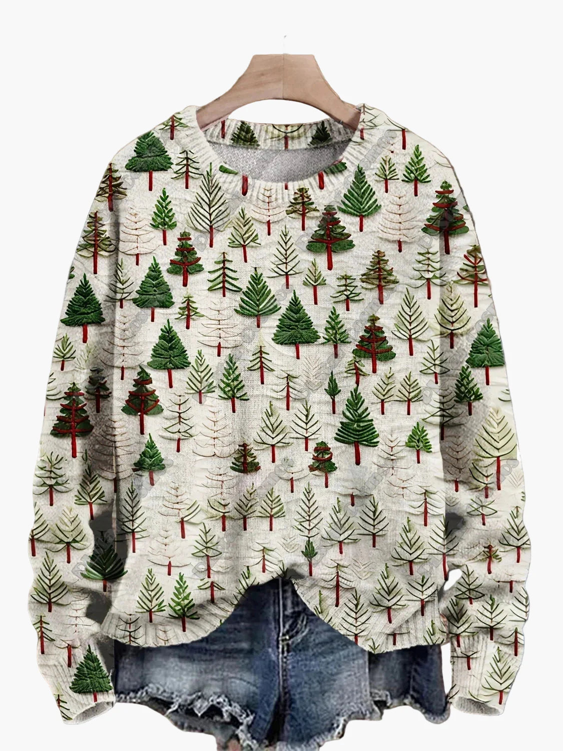 Women's Christmas Sweater with Embroidery – Cute Winter Festive Sweater