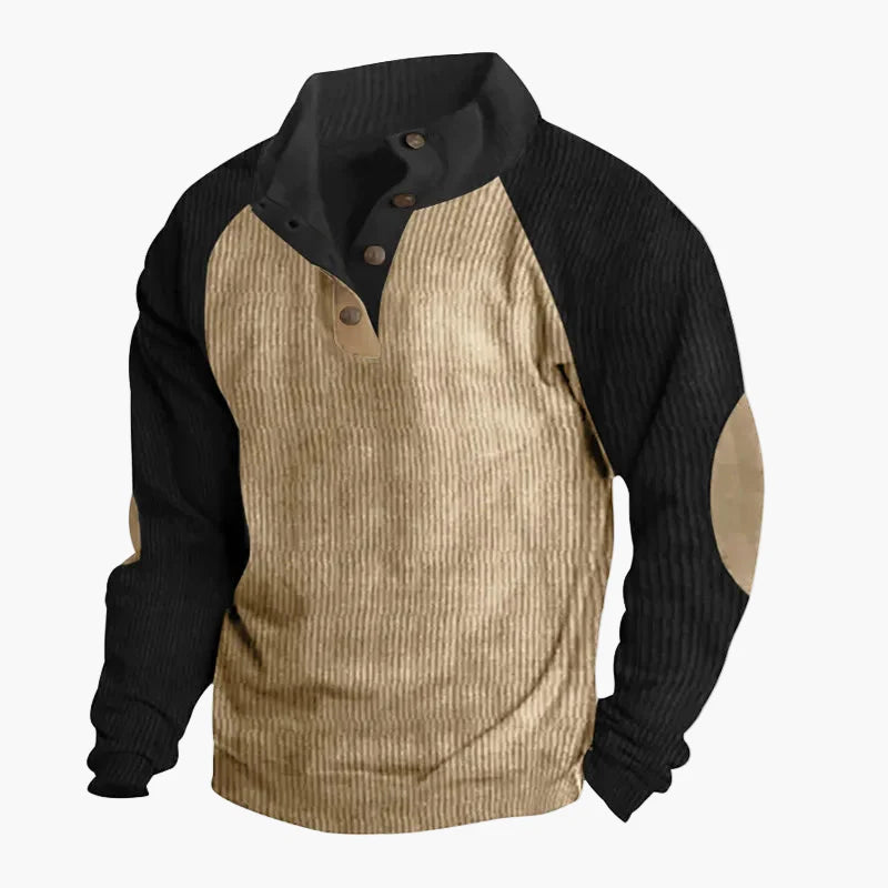 Men's Vintage Casual Sweater with Button Placket – Retro Style for Everyday and Outdoor