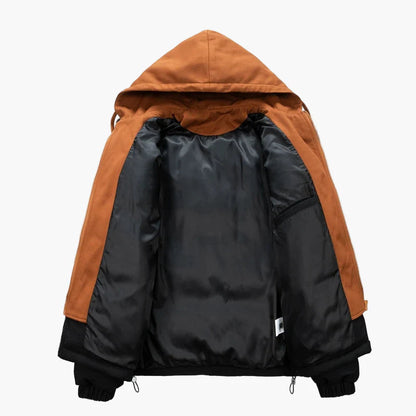 Men's winter quilted jacket with hood – fashionable casual coat for cold days