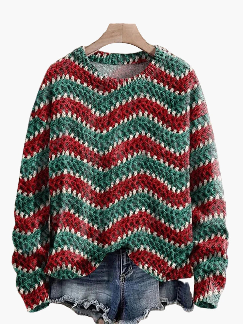 Women's Christmas Sweater with Embroidery – Cute Winter Festive Sweater