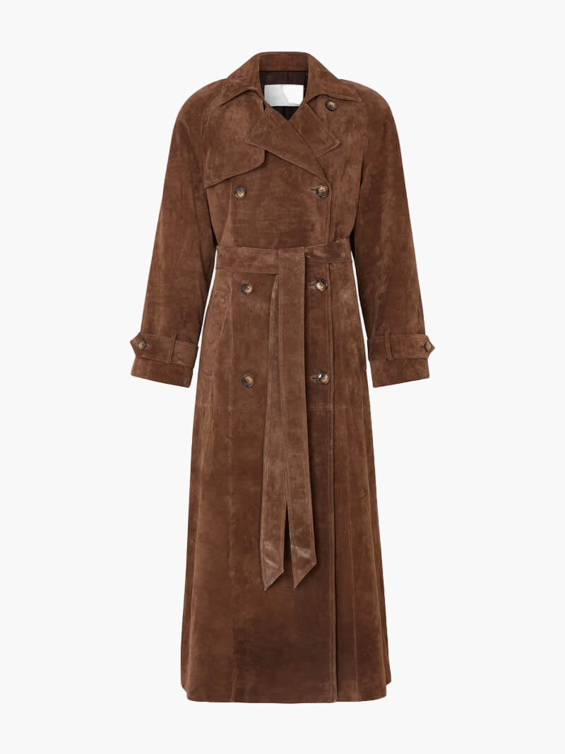 Damen Trenchcoat Lang Klassisch Eleganter Stil für Alltag und besondere Anlässe